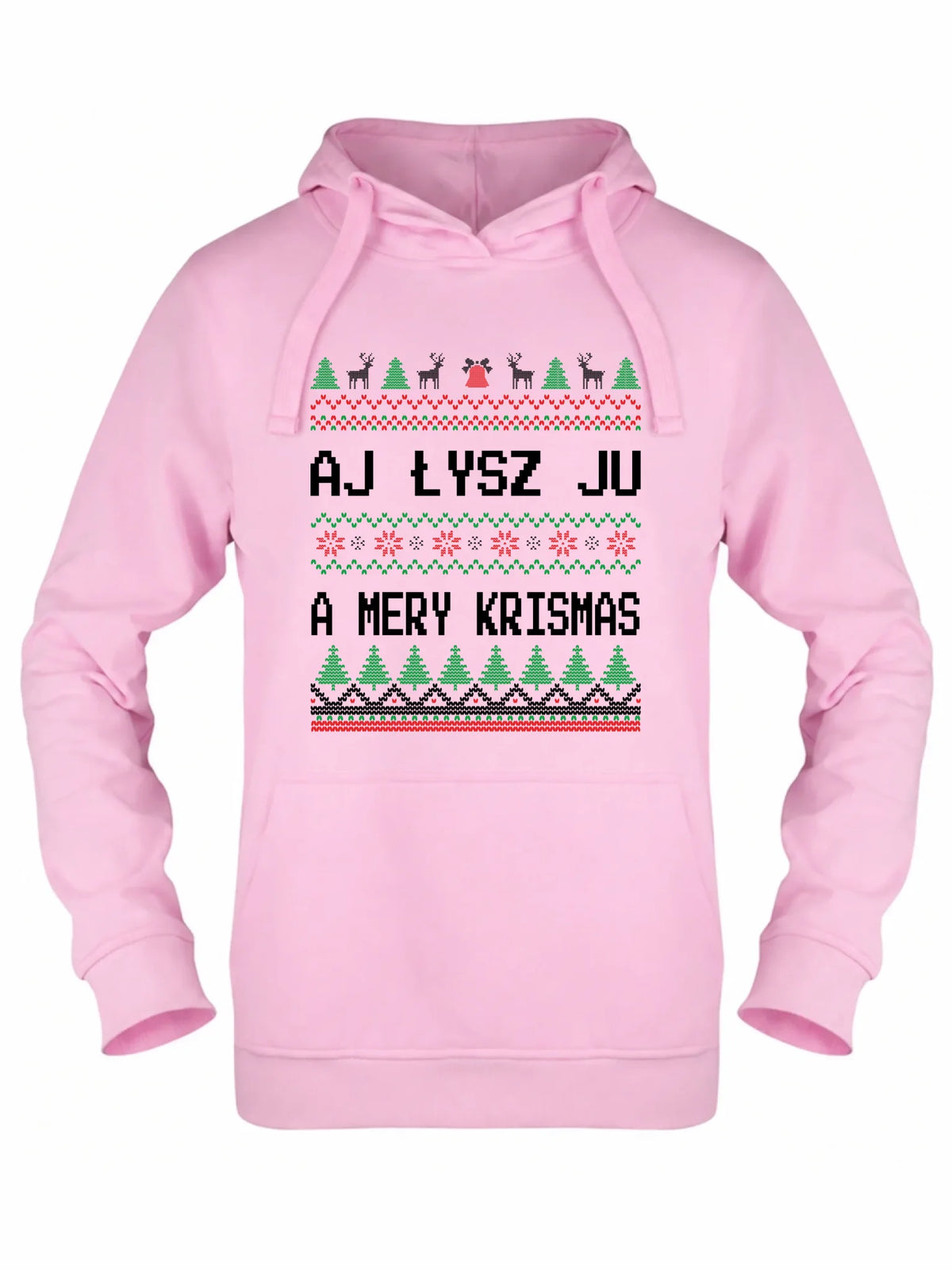 Bluza damska z kapturem świąteczna - Aj łysz ju a mery krismas BN12