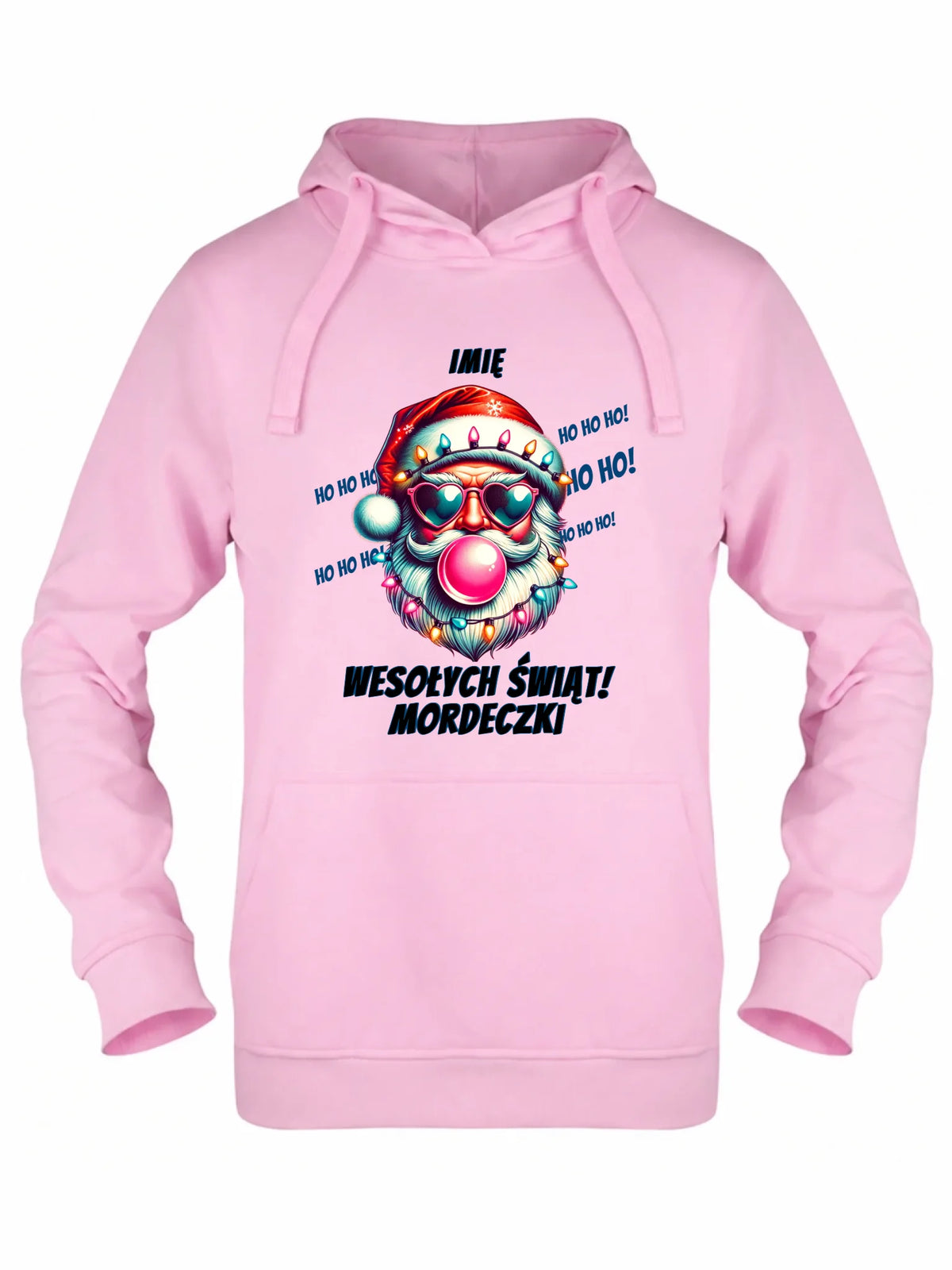 Bluza damska z kapturem świąteczna - Mikołaj Wesołych Świąt Mordeczki - personalizowana BN17