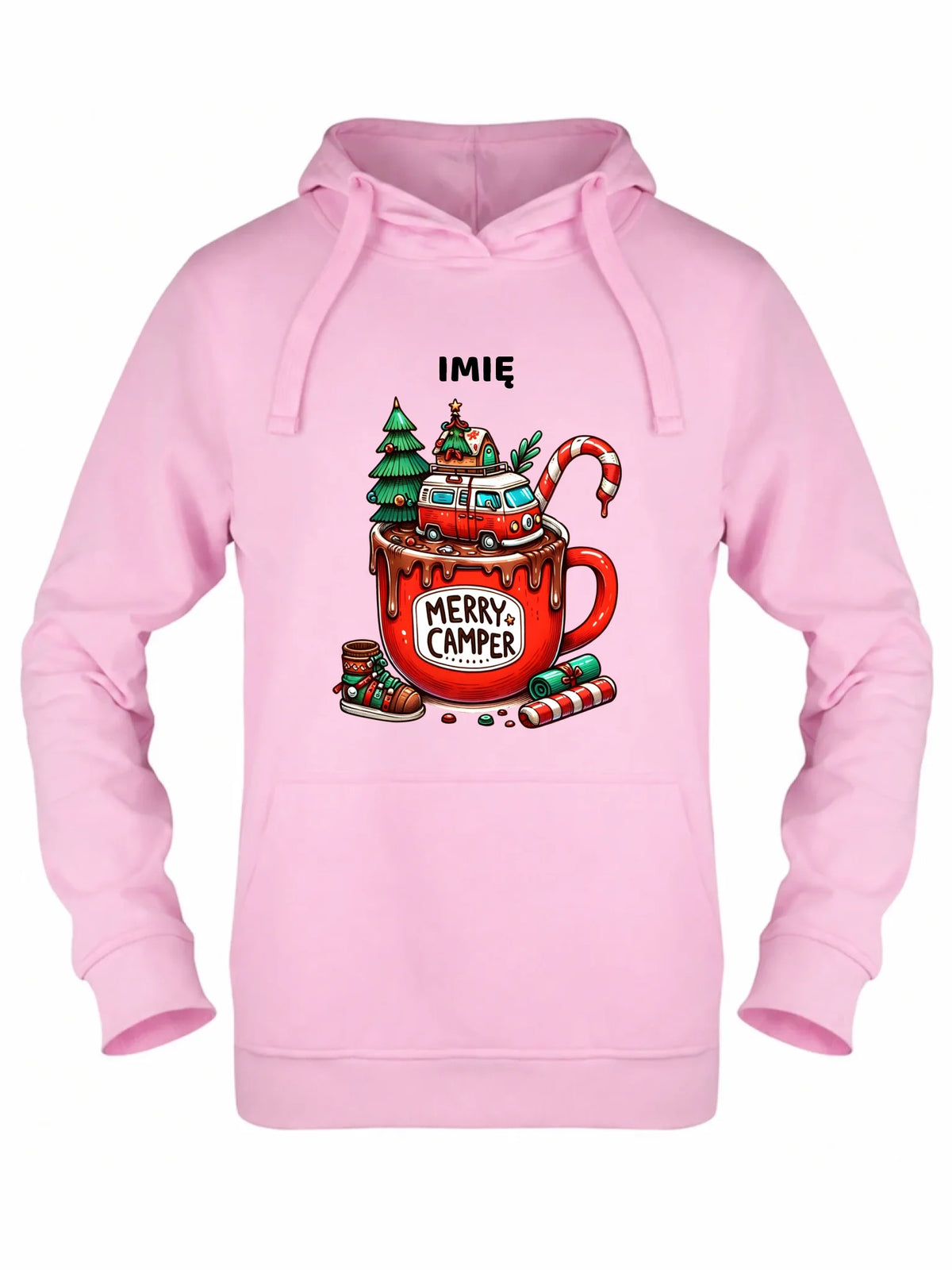Bluza damska z kapturem świąteczna - Kamper Merry Camper - personalizowana BN43