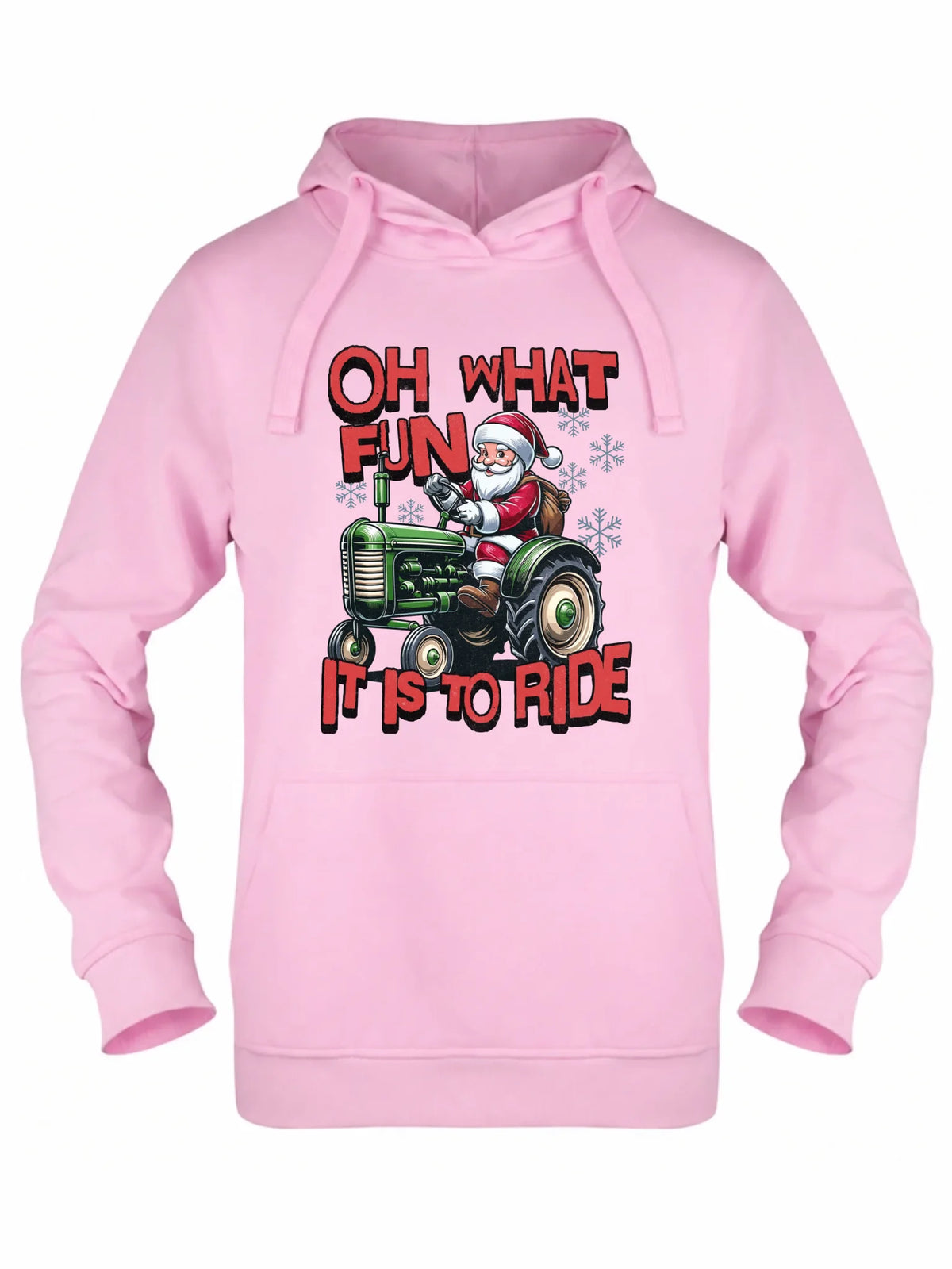 Bluza damska z kapturem świąteczna - Mikołaj na traktorze - Oh what fun BN48