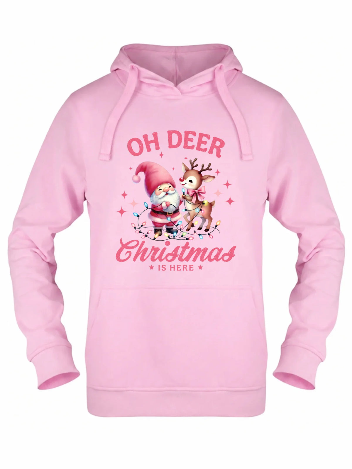 Bluza damska z kapturem świąteczna - Oh deer Christmas is here BN59