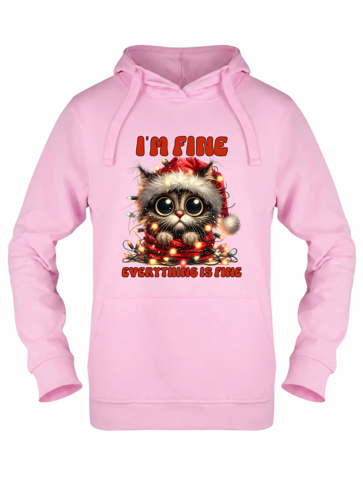 Bluza damska z kapturem świąteczna - Kotek I'm fine everything is fine BN67