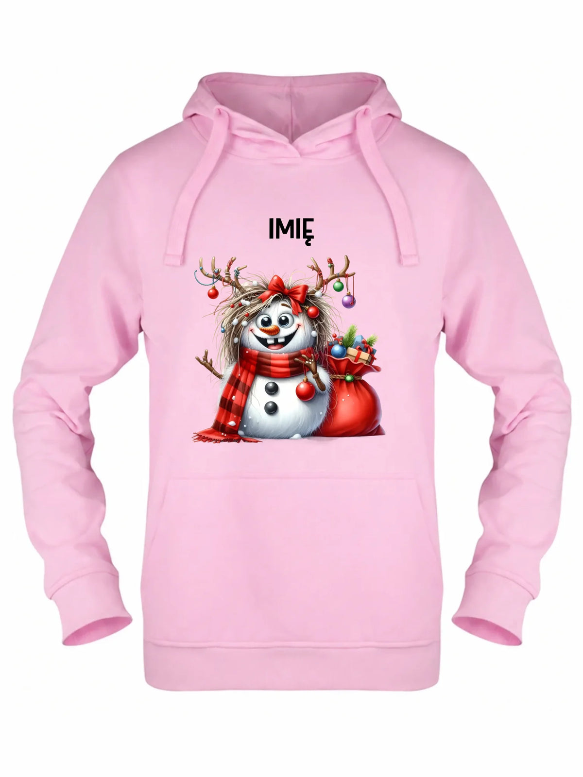 Bluza damska z kapturem świąteczna - Bałwanek - personalizowana BN70