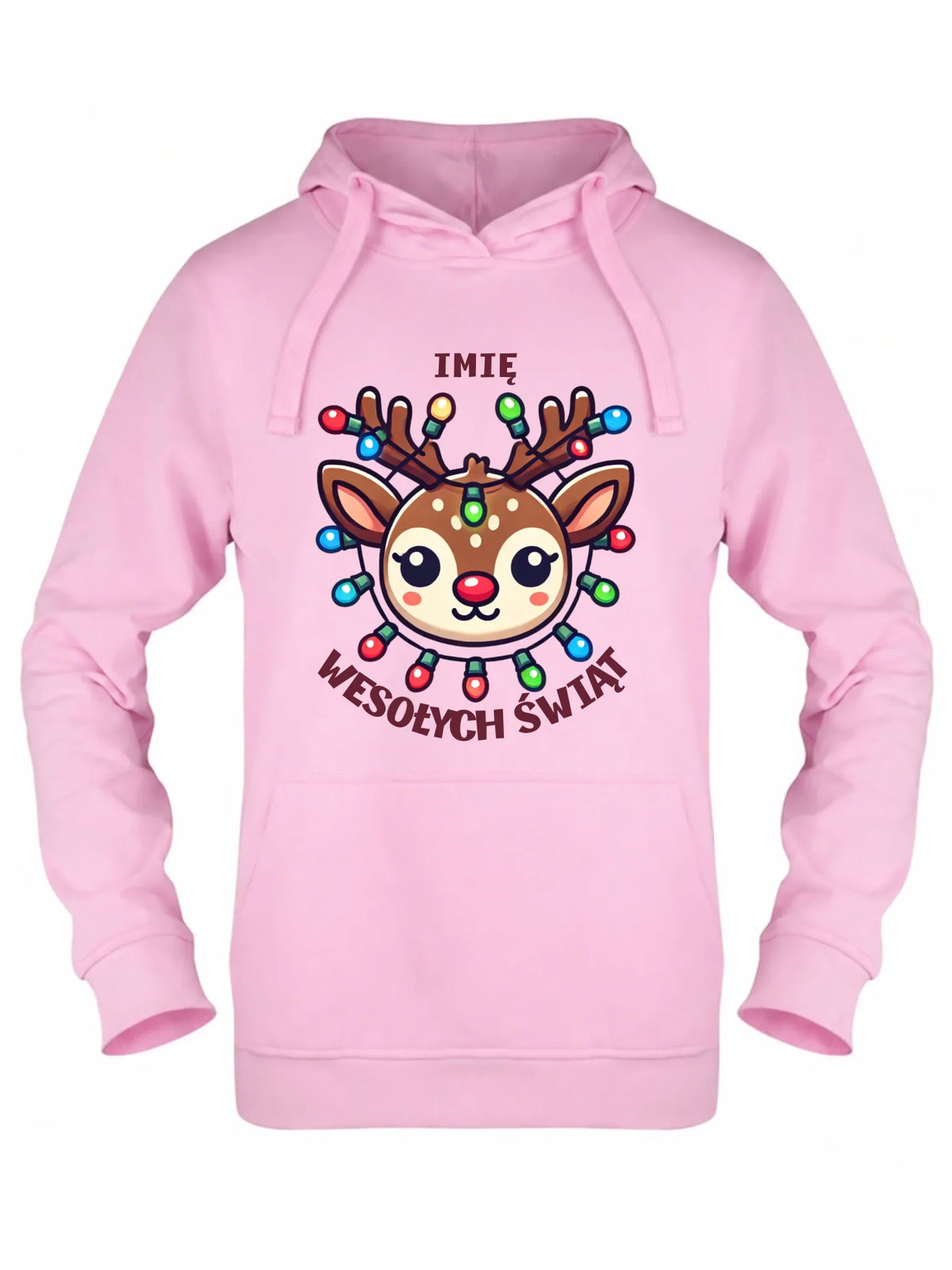 Bluza damska z kapturem świąteczna - Renifer Wesołych Świąt - personalizowana BN72