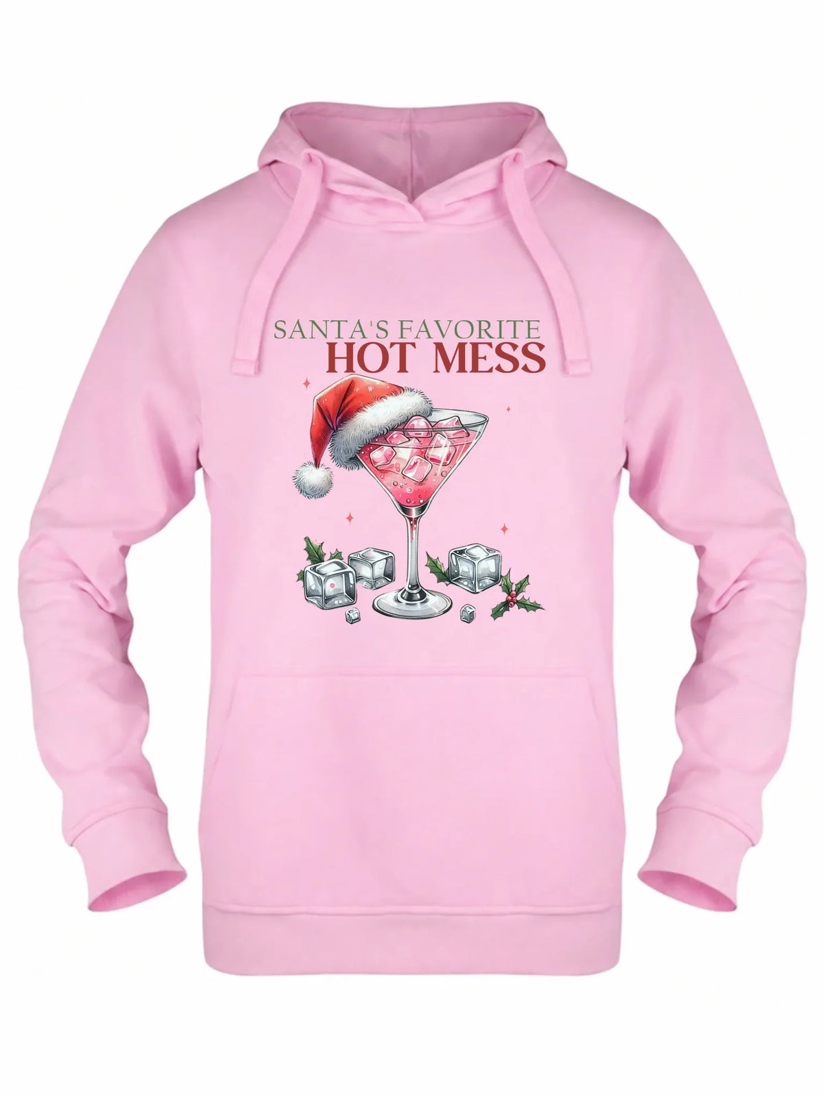 Bluza damska z kapturem świąteczna - Santa's favorite hot mess BN75
