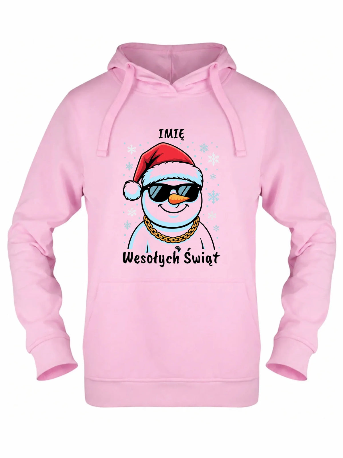 Bluza damska z kapturem świąteczna - Wesoły bałwan Wesołych Świąt - personalizowana BN82
