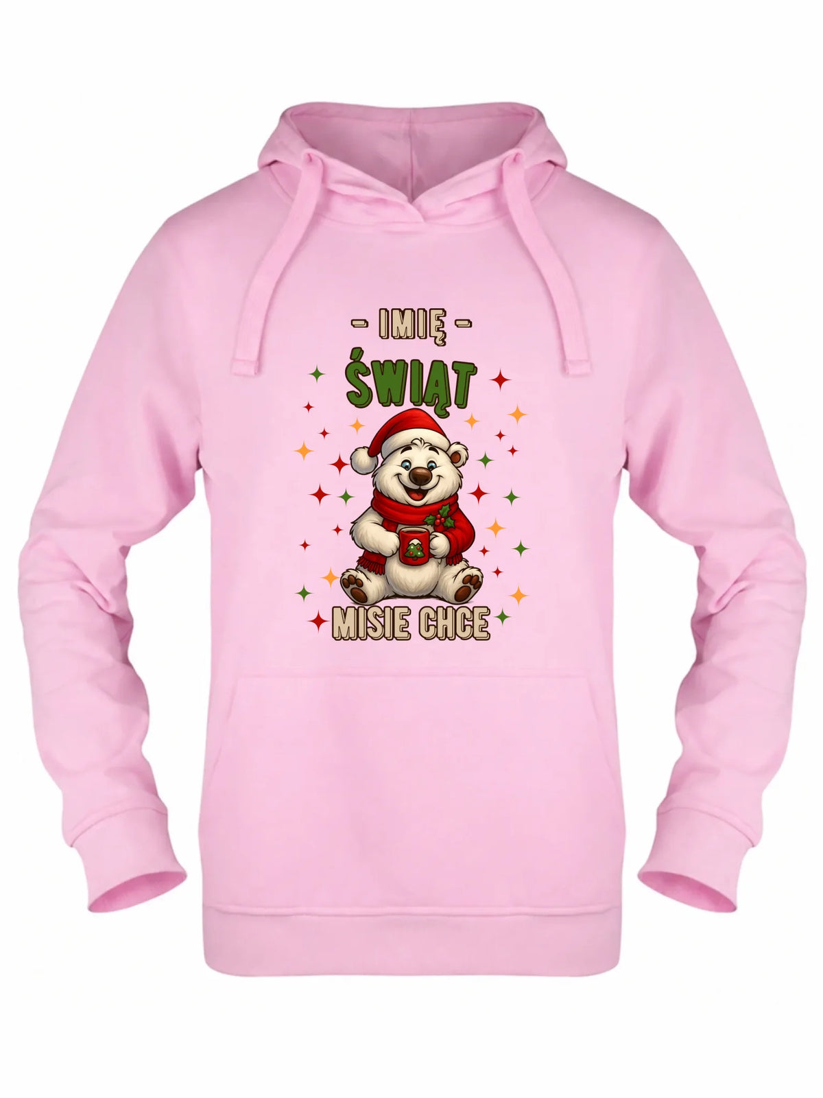 Bluza damska z kapturem świąteczna - Misiek Świąt misie chce - personalizowana BN86