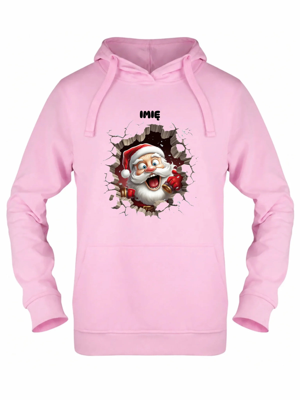 Bluza damska z kapturem świąteczna - Mikołaj 3D - personalizowana BN85