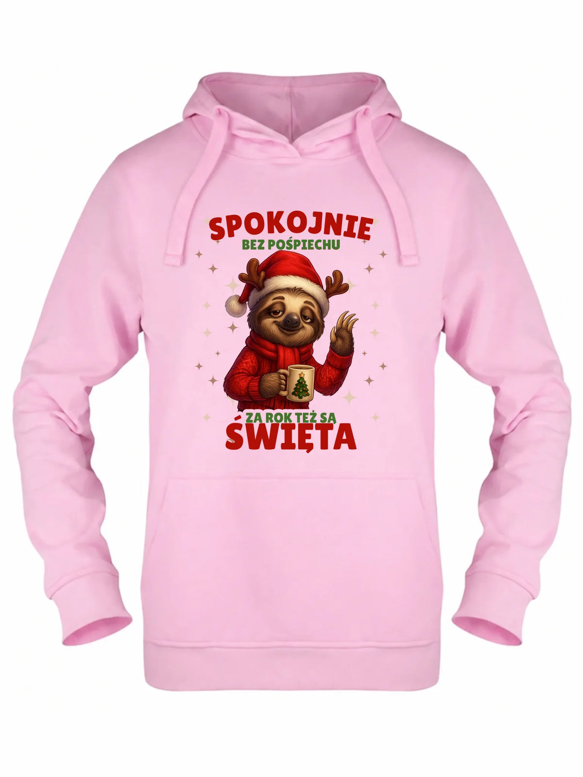 Bluza damska z kapturem świąteczna - Leniwiec Za rok też są święta BN92
