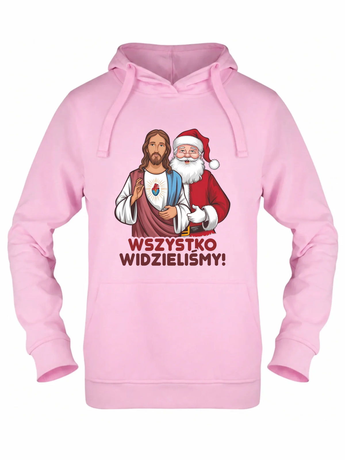 Bluza damska z kapturem świąteczna - Jezus i Mikołaj Wszystko widzieliśmy BN89