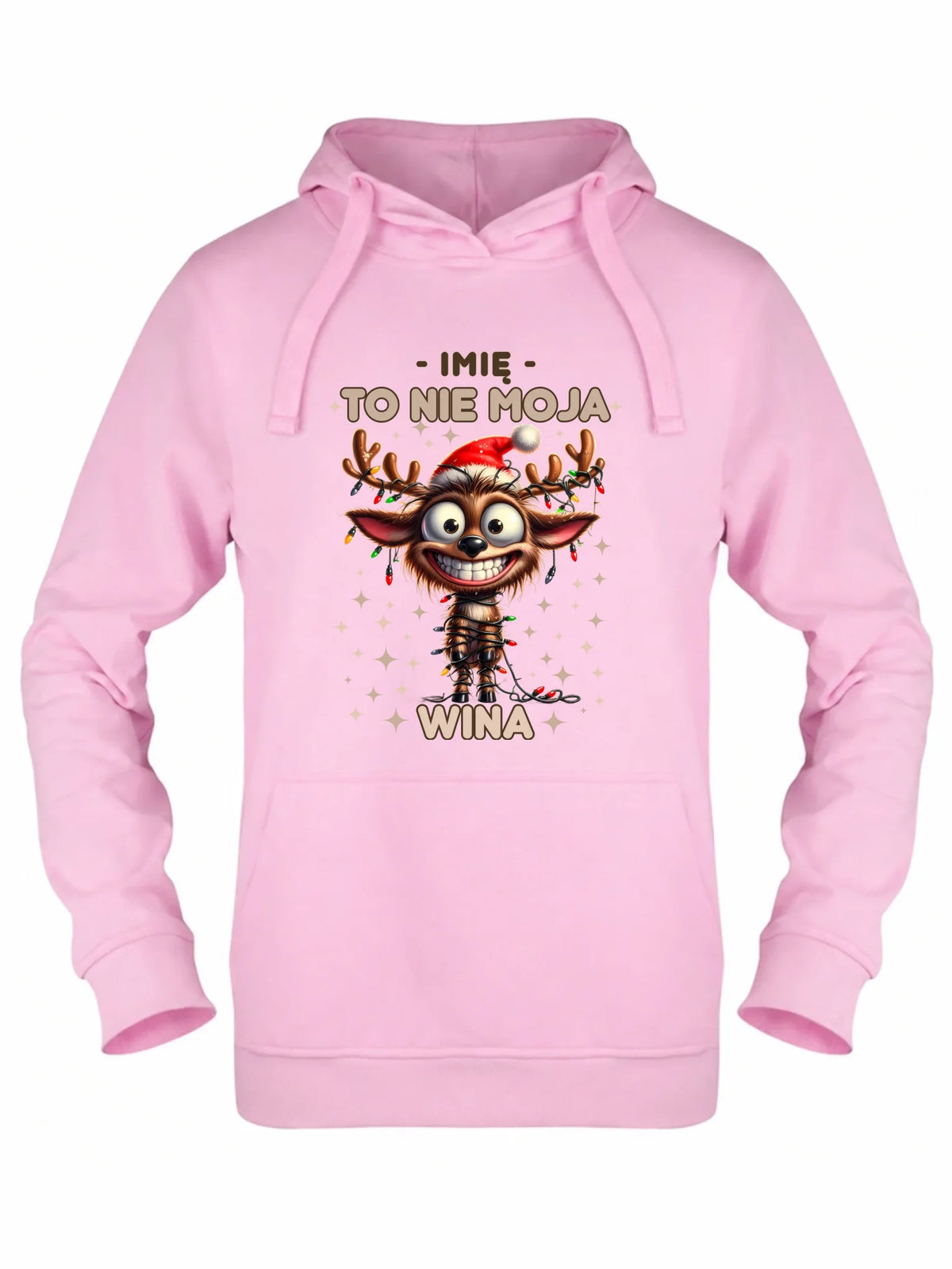 Bluza damska z kapturem świąteczna - Renifer To nie moja wina - personalizowana BN93