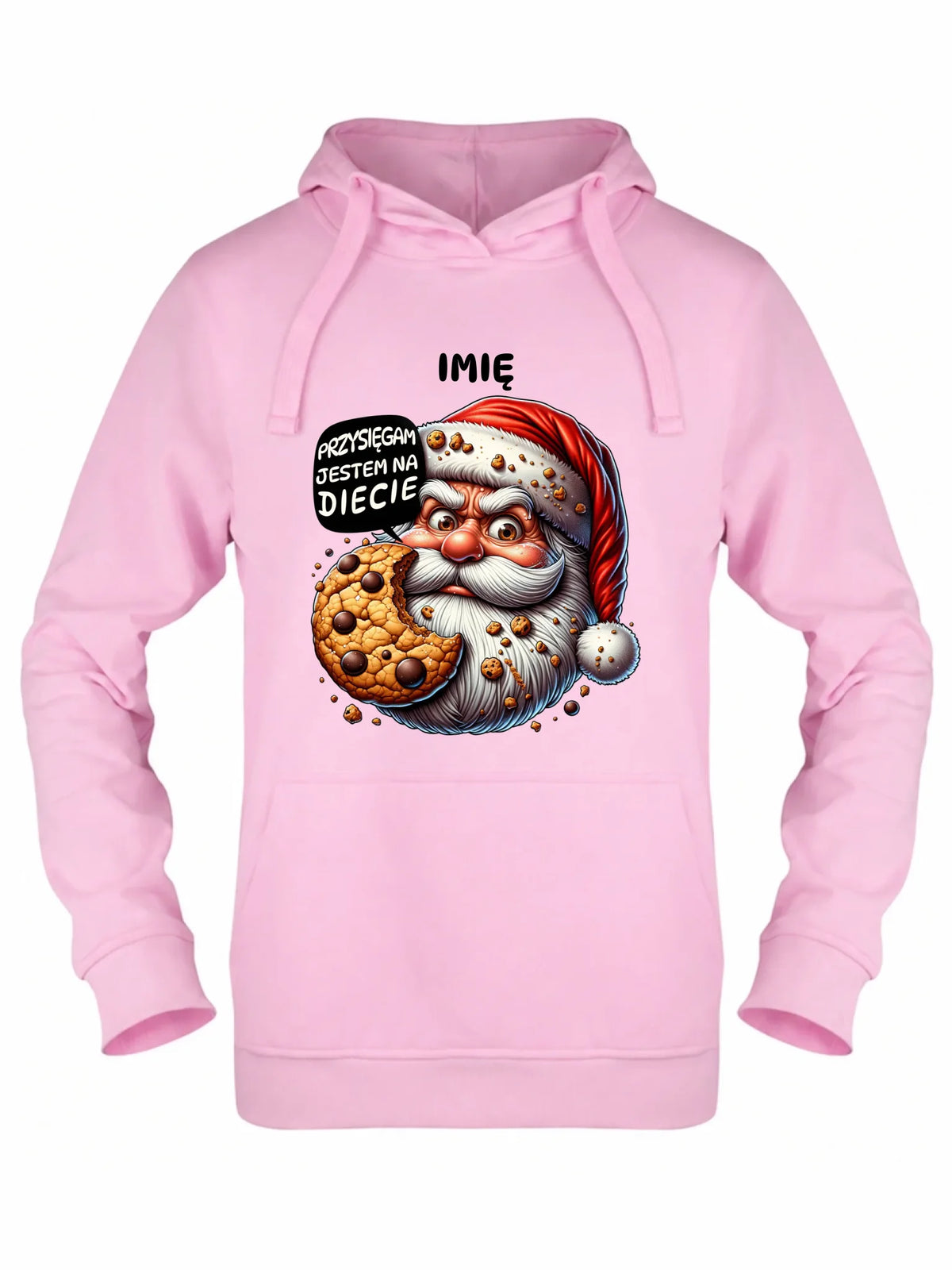 Bluza damska z kapturem świąteczna - Mikołaj Przysięgam jestem na diecie - personalizowana BN97
