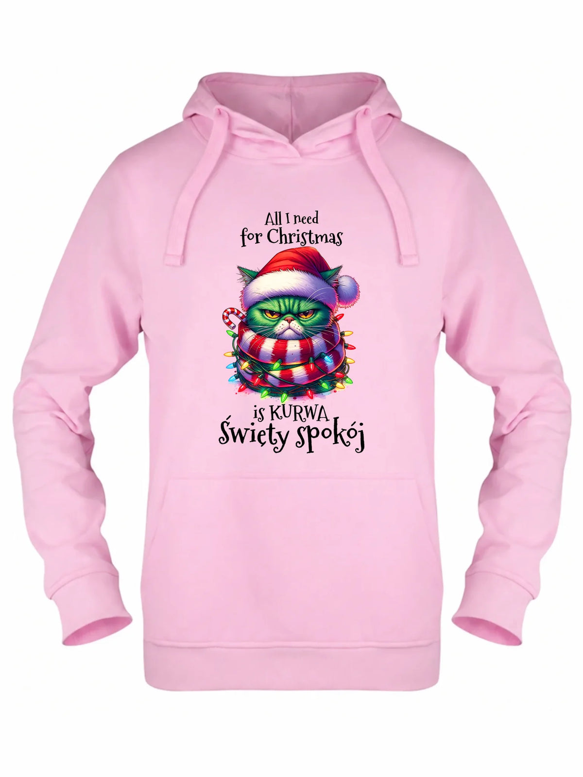 Bluza damska z kapturem świąteczna - All I need for Christmas is ku*wa święty spokój - bez cenzury BN101