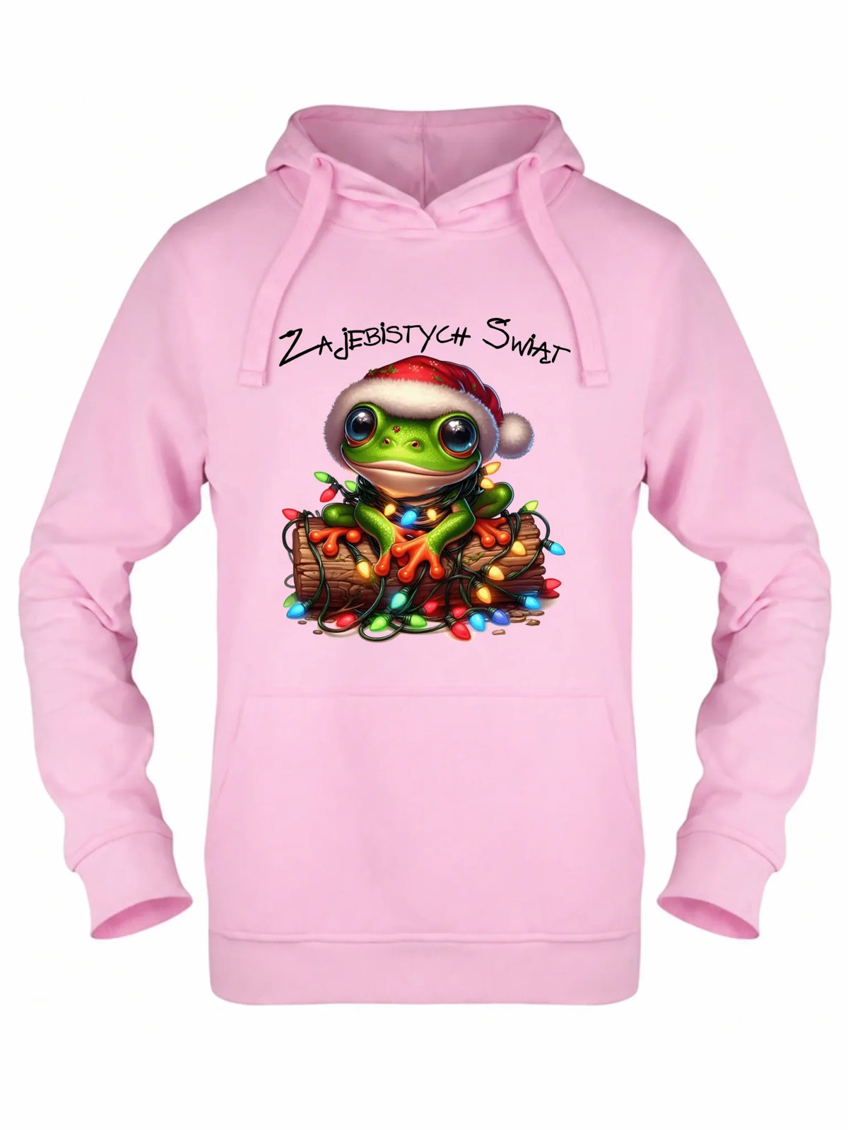Bluza damska z kapturem świąteczna - Żaba - Żajebistych Świąt BN106