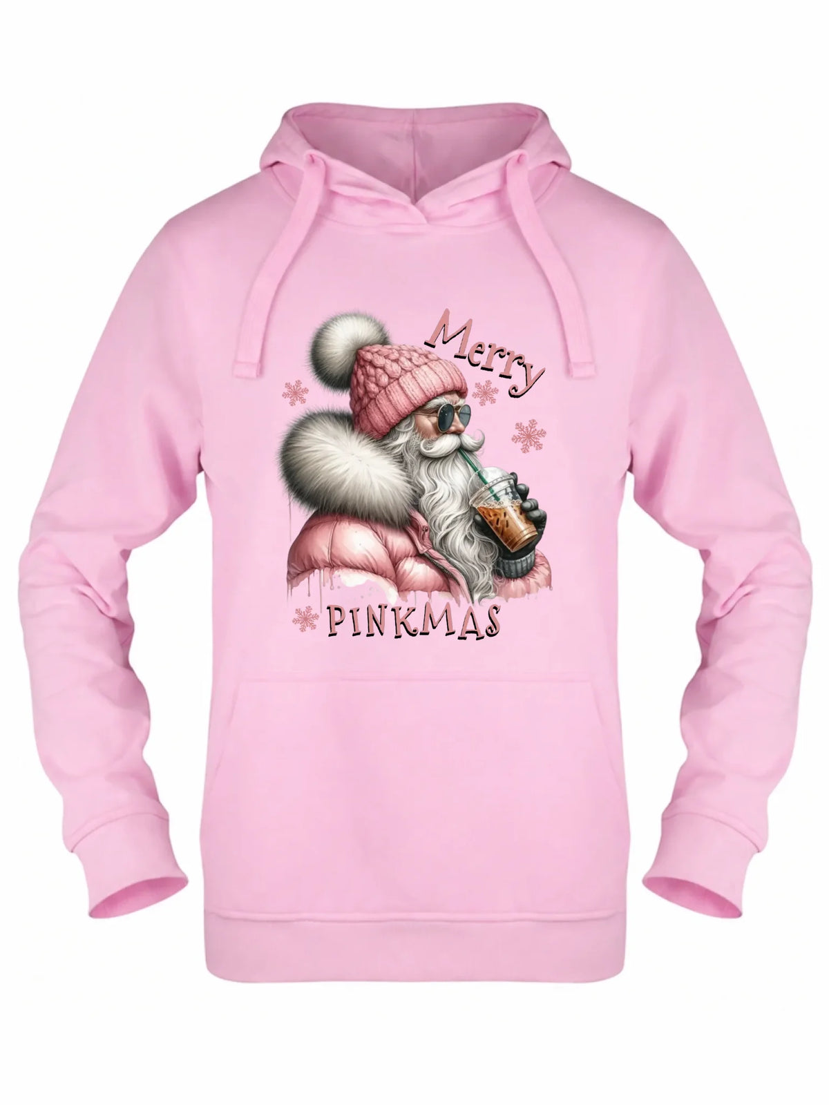 Bluza damska z kapturem świąteczna - Różowe Święta - Merry pinkmas BN117