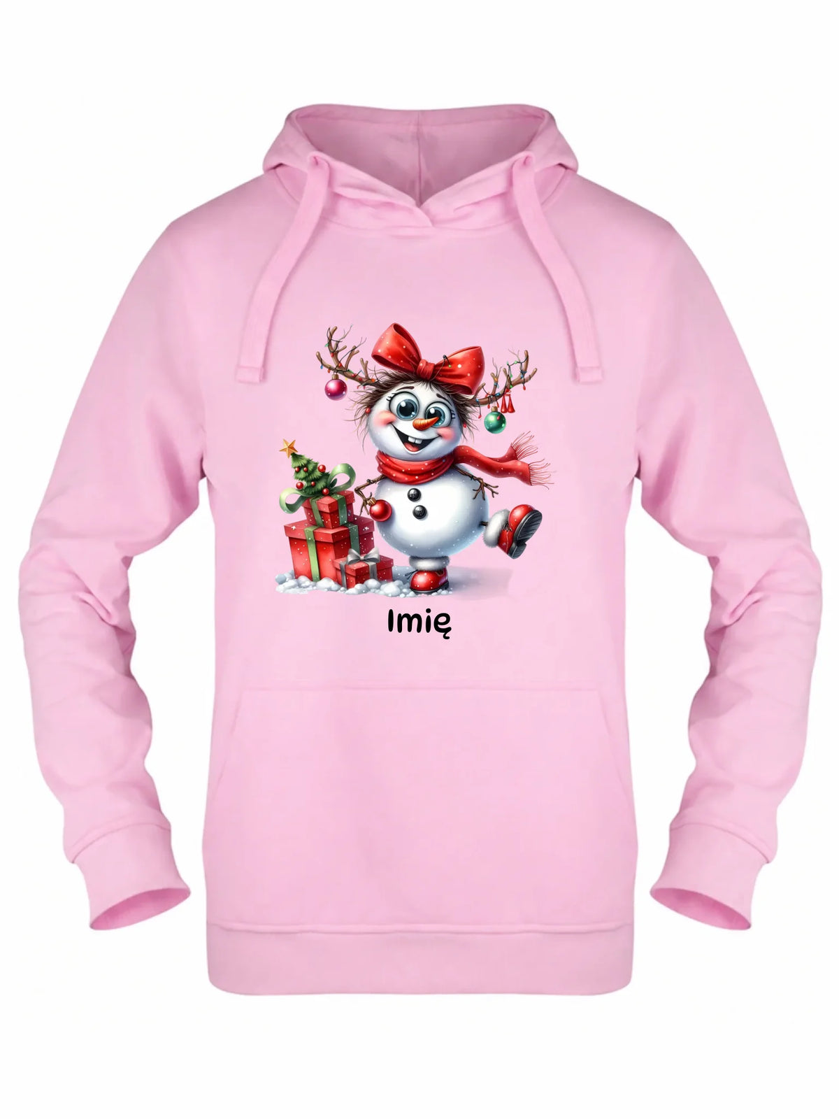 Bluza damska z kapturem świąteczna - Bałwanek - personalizowana BN123