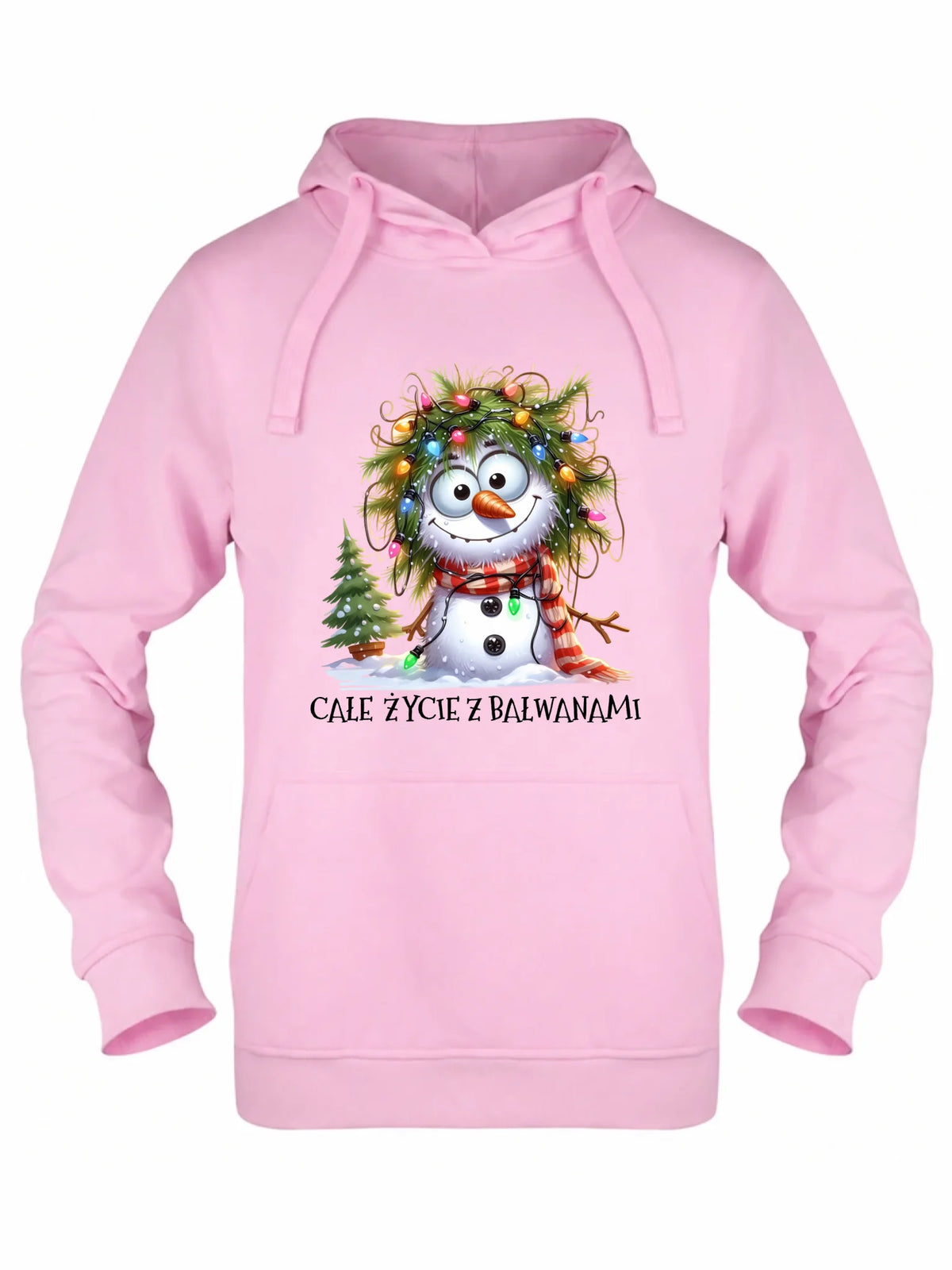 Bluza damska z kapturem świąteczna - Całe życie z bałwanami BN125
