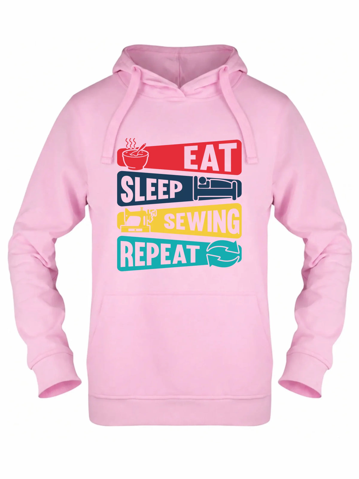 Bluza damska z kapturem szyciowa dla krawcowej - Eat sleep sewing repeat HS21
