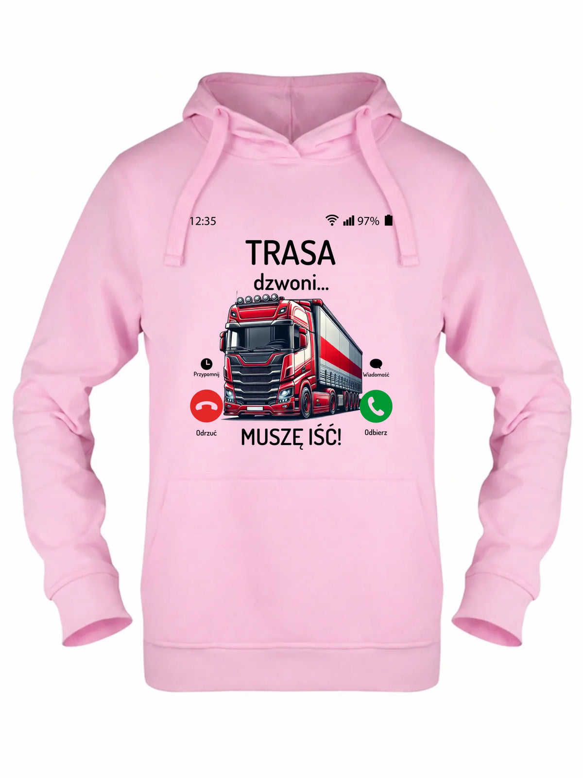 Bluza damska z kapturem dla zawodowego kierowcy - Trasa dzwoni muszę iść ZKT03