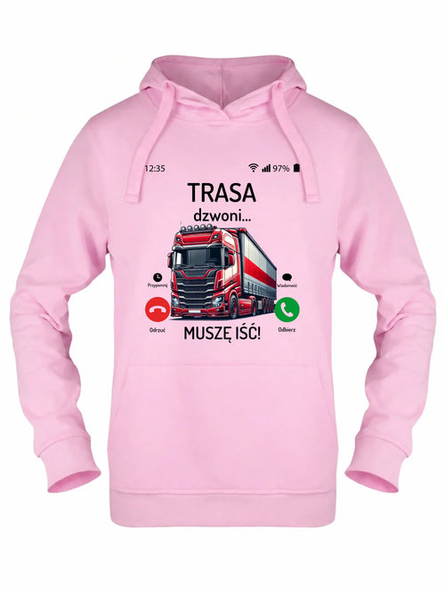 Bluza damska z kapturem dla zawodowego kierowcy - Trasa dzwoni muszę iść ZKT03
