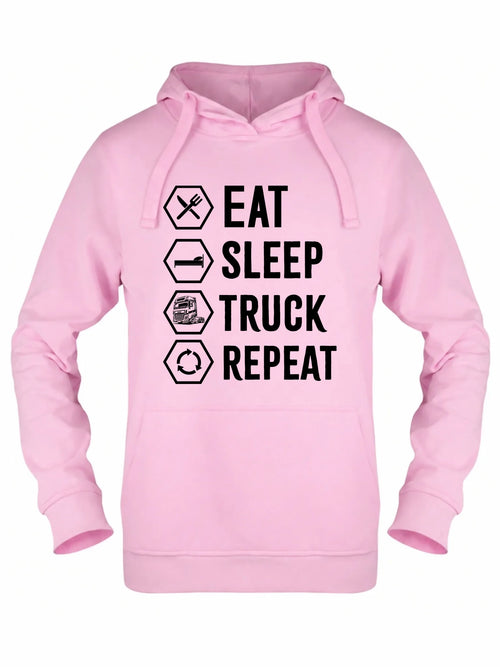 Bluza damska z kapturem dla kierowcy ciężarówki - Eat Sleep Truck Repeat ZKT05
