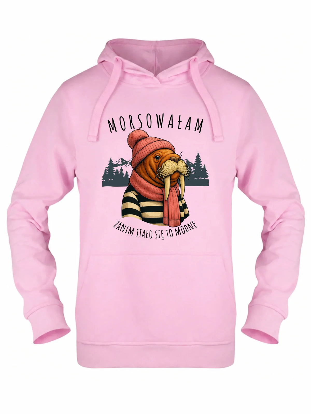 Bluza damska z kapturem - prezent dla morsa - Morsowałam zanim stało się to modne - Mors HM21