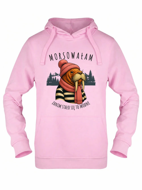 Bluza damska z kapturem - prezent dla morsa - Morsowałam zanim stało się to modne - Mors HM21