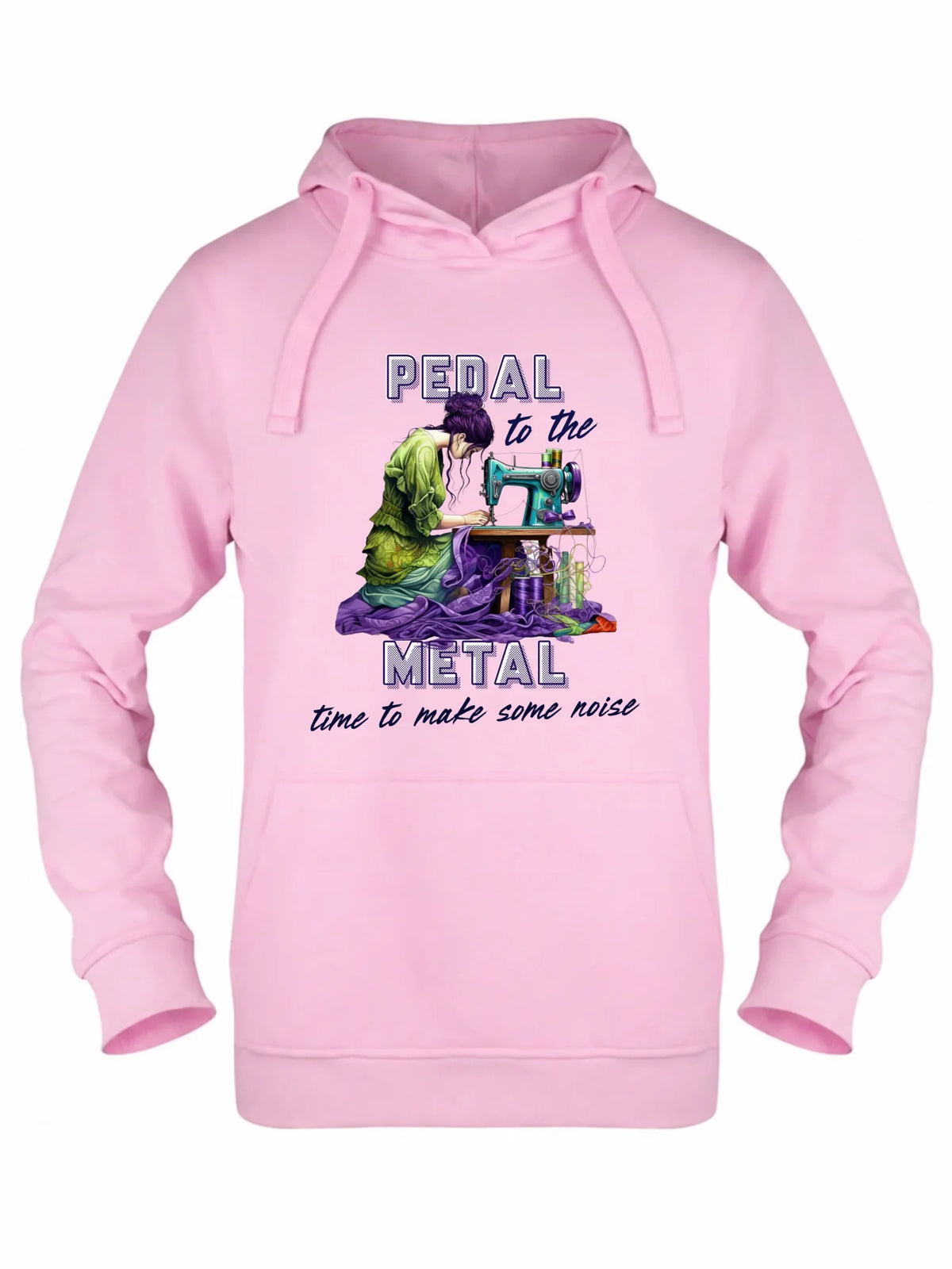 Bluza damska z kapturem szyciowa - prezent dla krawcowej - PEDAL METAL HS01