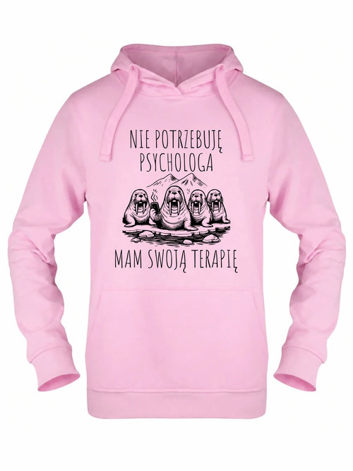 Bluza damska z kapturem - prezent dla morsa - Nie potrzebuję psychologa HM14