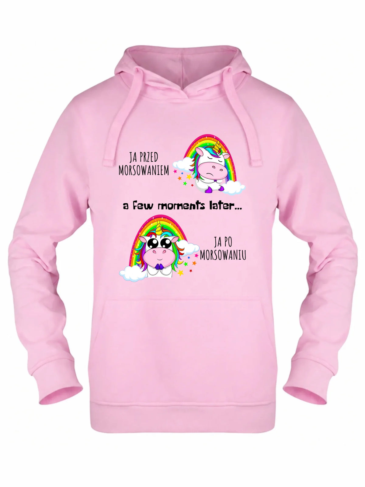 Bluza damska z kapturem - prezent dla morsa - Jednorożec - Ja po morsowaniu HM11