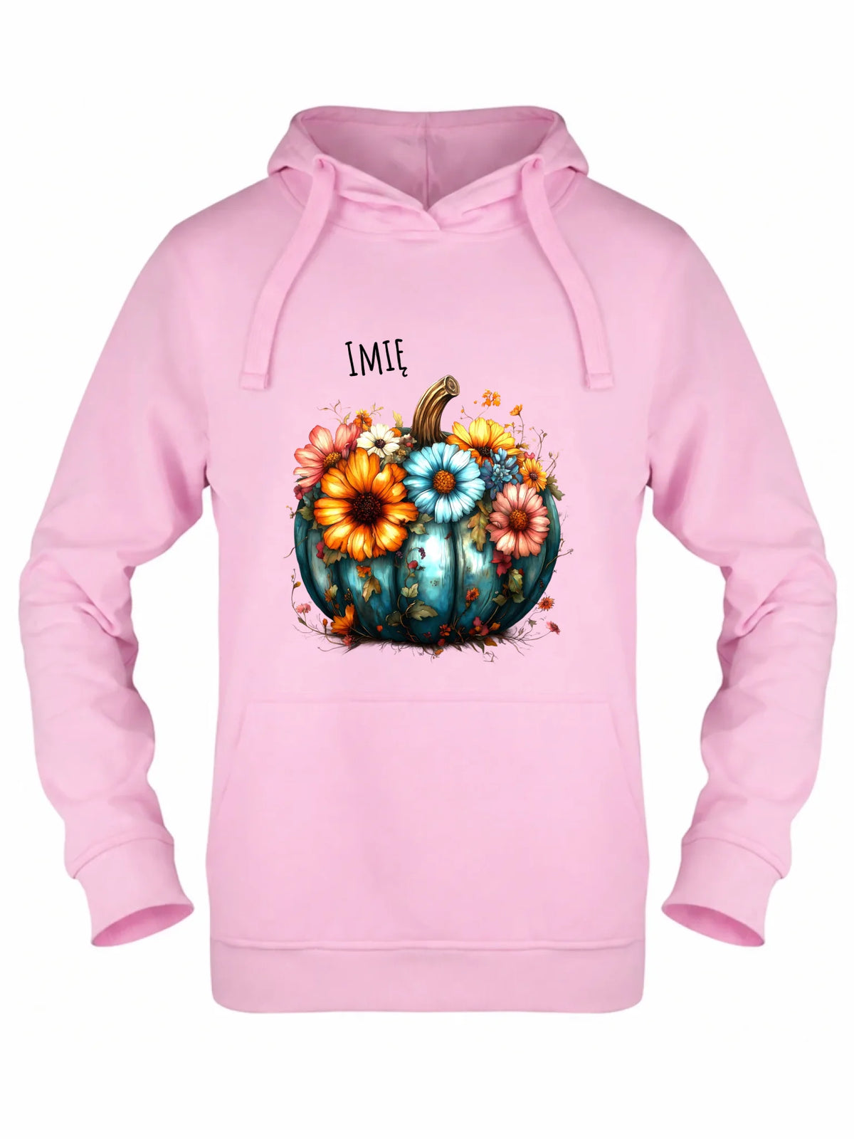 Bluza damska z kapturem jesienna - Kwiatowa dynia - personalizowana JS27
