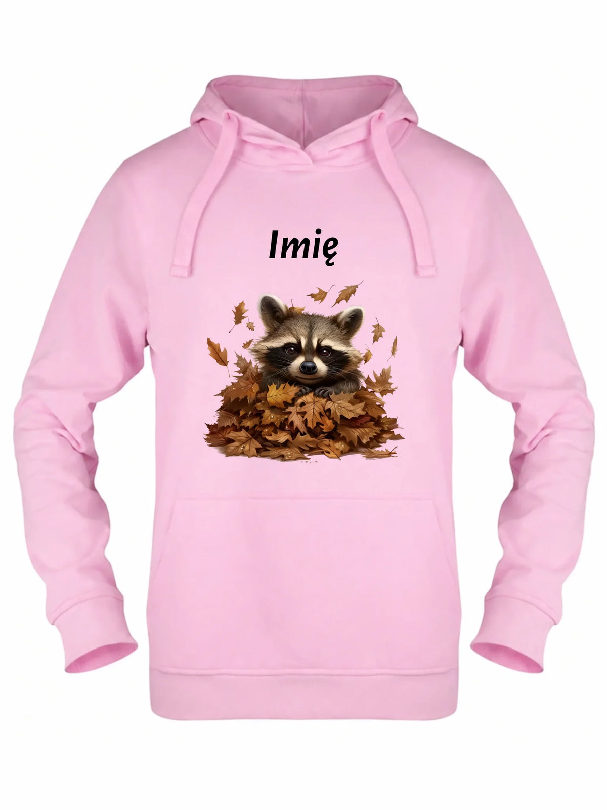 Bluza damska z kapturem jesienna - Szop w liściach - personalizowana JS24