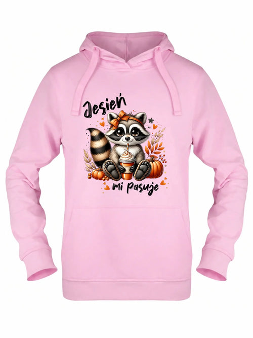 Bluza damska z kapturem jesienna - Jesień mi pasuje JS25