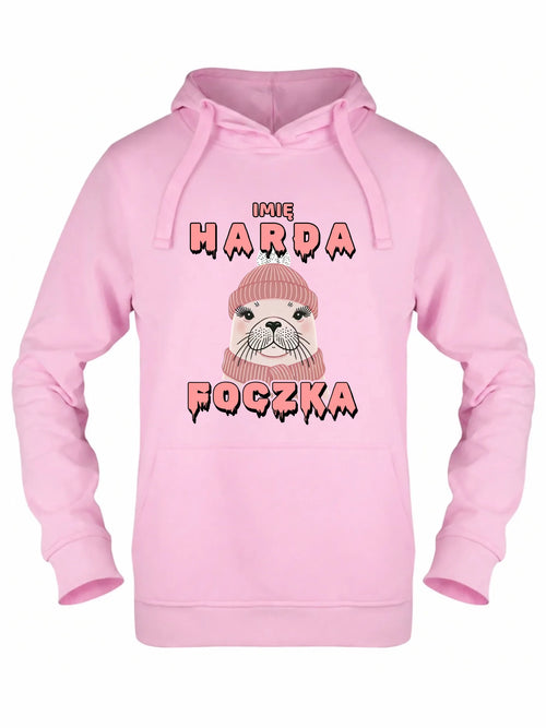 Bluza damska z kapturem - prezent dla morsa - Harda foczka - personalizowana HM05