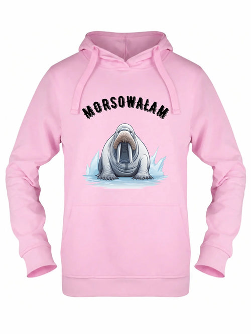 Bluza damska z kapturem - prezent dla morsa - Morsowałam - Mors HM18