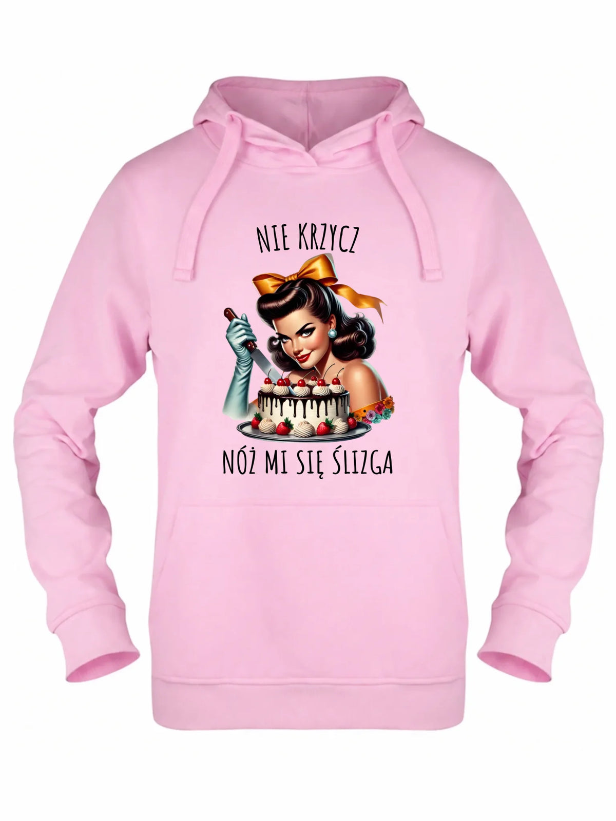 Bluza damska z kapturem - Nie krzycz, nóż mi się ślizga - Czarny humor DZ22