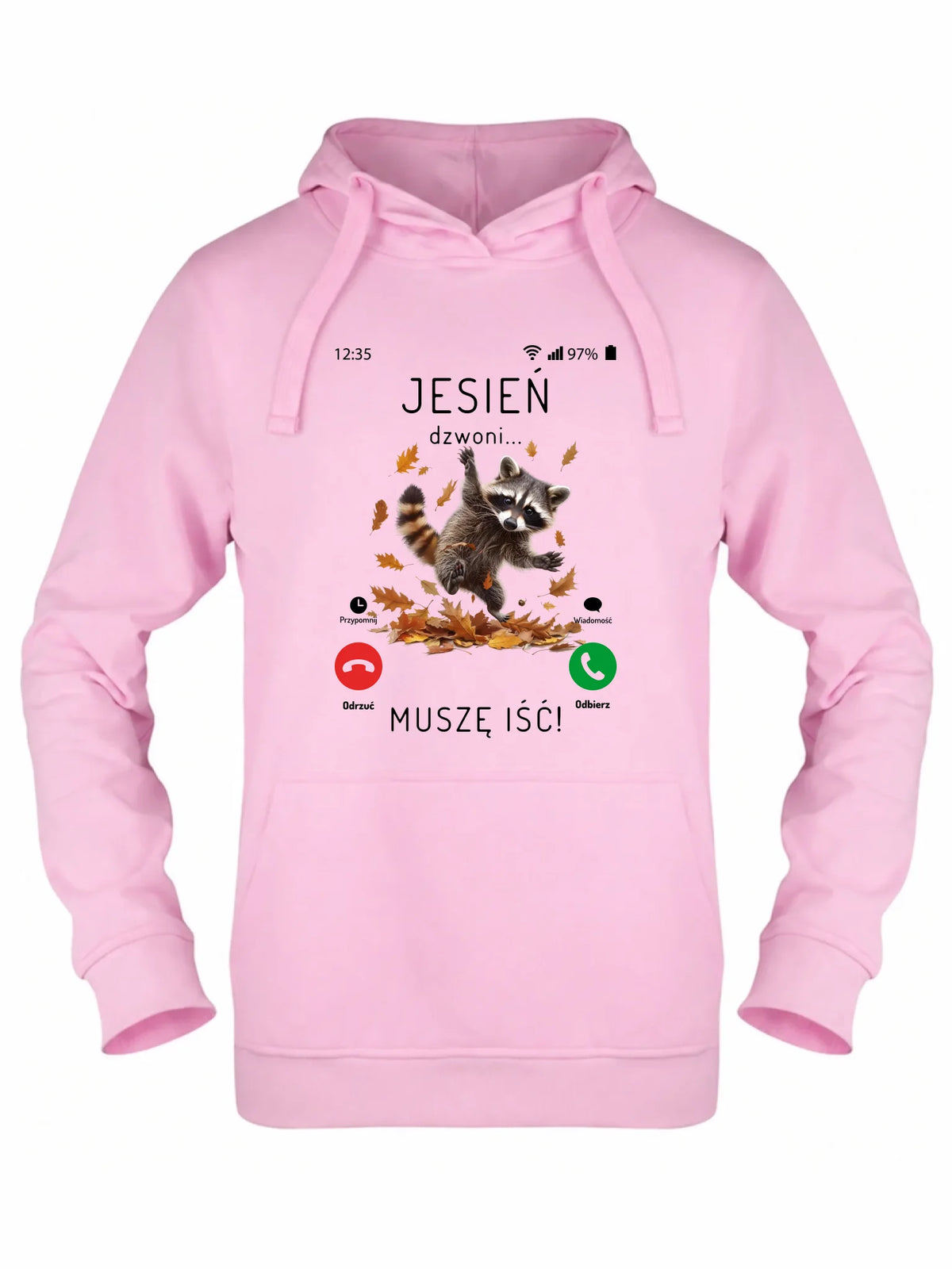 Bluza damska z kapturem jesienna - Jesień dzwoni muszę iść JS18