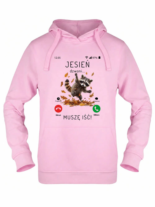 Bluza damska z kapturem jesienna - Jesień dzwoni muszę iść JS18