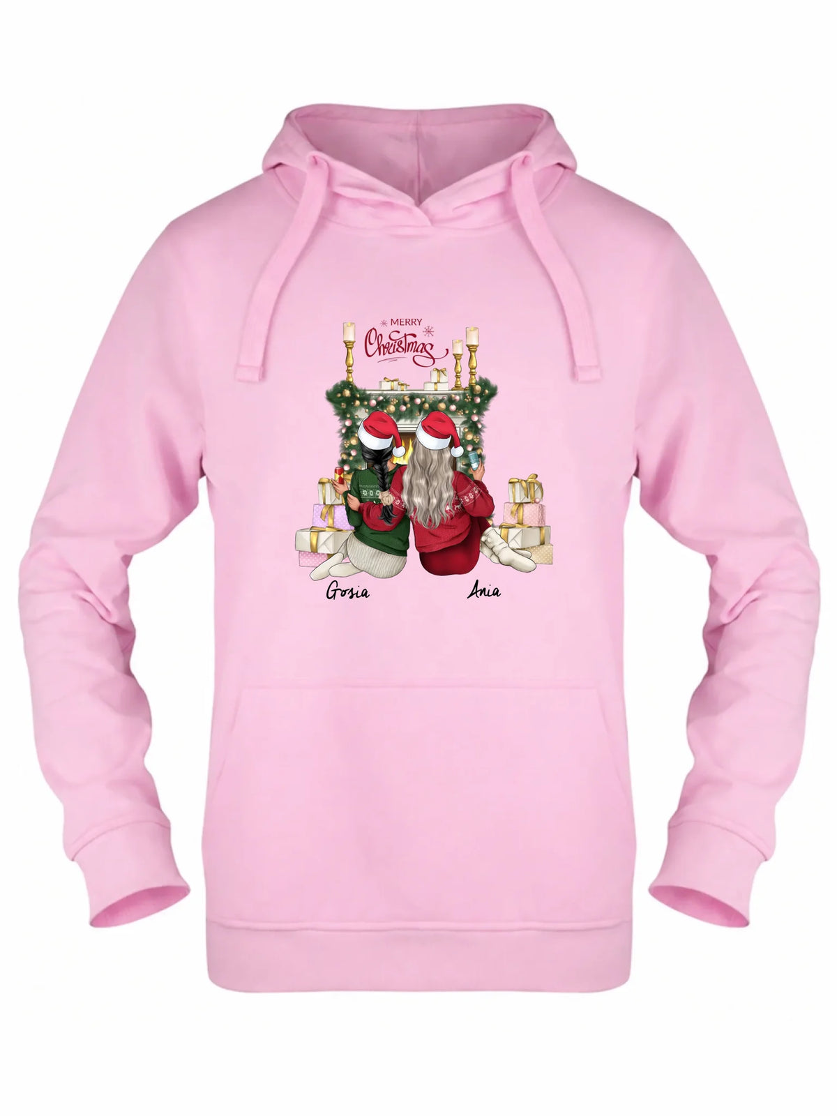 Bluza damska z kapturem świąteczna - prezent dla przyjaciółki - personalizowane postacie 2-4 osoby PR04