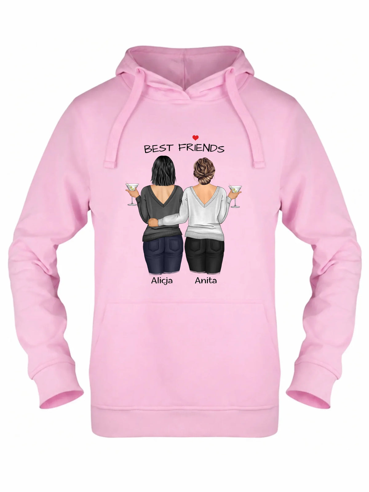 Bluza damska z kapturem - prezent dla przyjaciółki - Best Friends - personalizowane postacie 2-4 osoby PR03