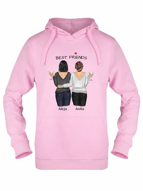Bluza damska z kapturem - prezent dla przyjaciółki - Best Friends - personalizowane postacie 2-4 osoby PR03