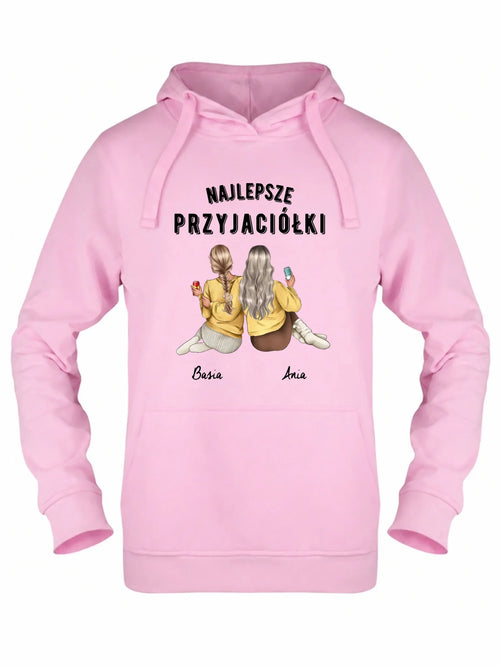 Bluza damska z kapturem - prezent dla przyjaciółek - Najlepsze przyjaciółki 2-4 osób - personalizowana PR01