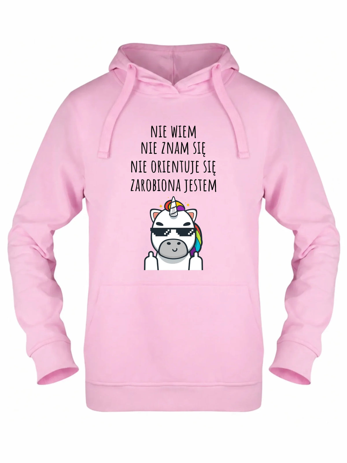 Bluza damska z kapturem - Nie wiem, nie znam się, zarobiona jestem DZ05