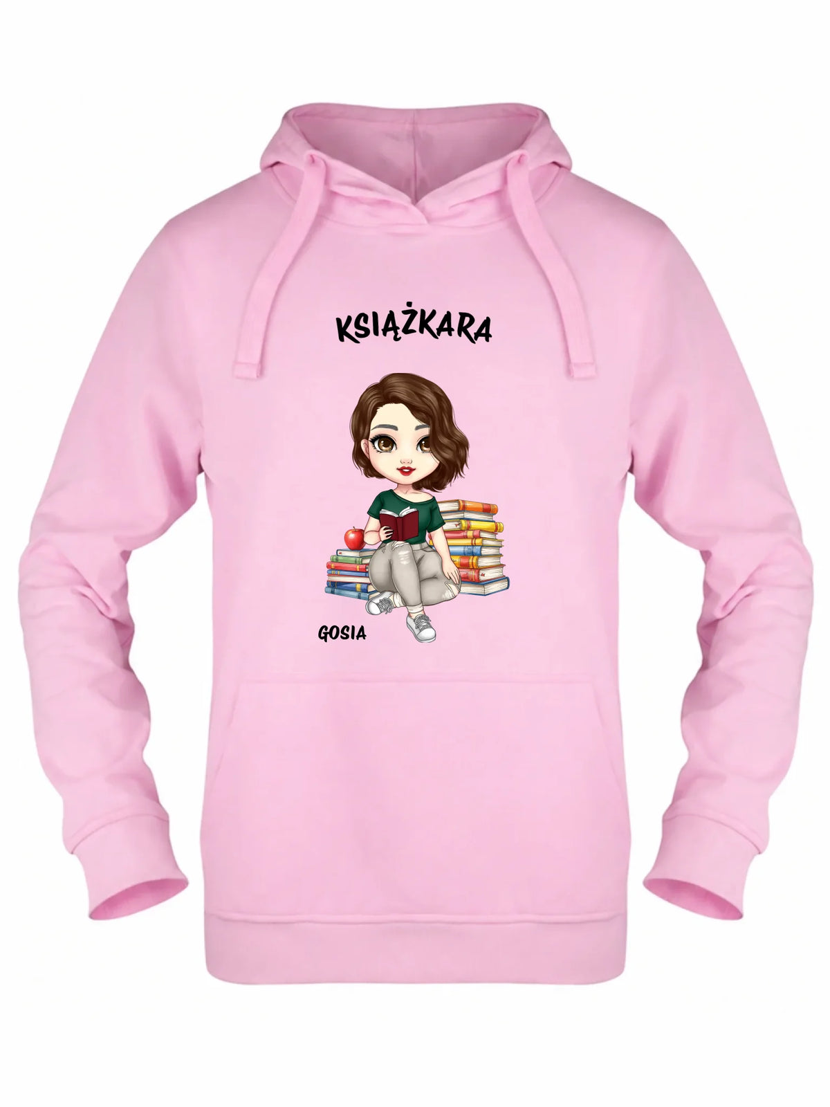 Bluza damska z kapturem - Książkara - Prezent dla miłośniczki czytania książek - personalizowana DZ03