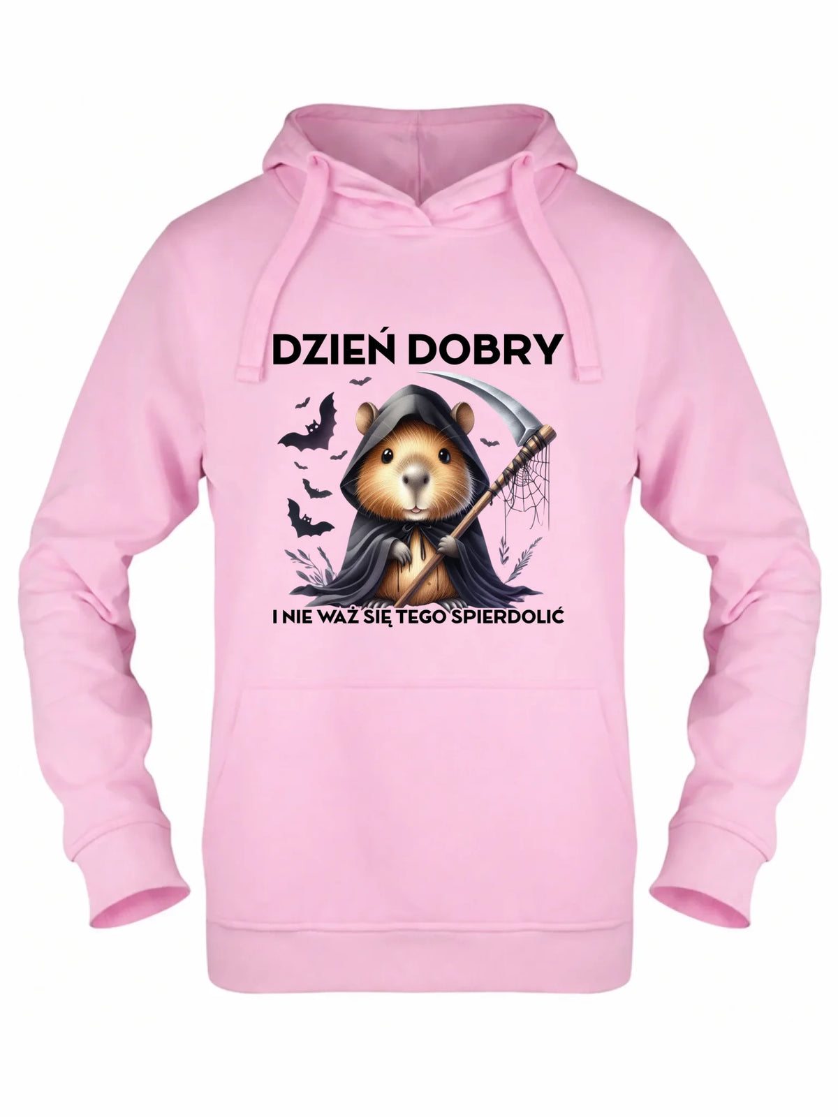 Bluza damska z kapturem na halloween - Kapibara Żniwiarz - Dzień dobry - bez cenzury HL20