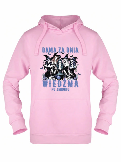 Bluza damska z kapturem - Dama za dnia wiedźma po zmroku HL16