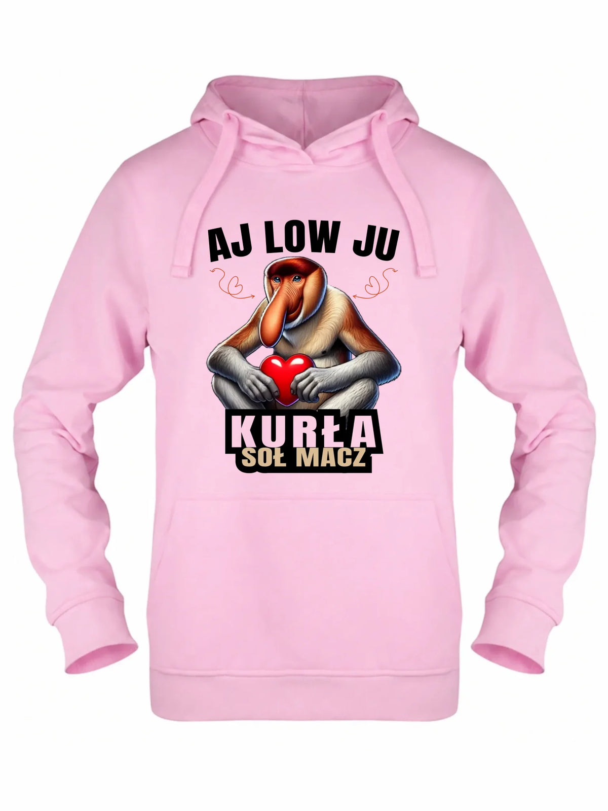 Bluza damska z kapturem dla par - Janusz nosacz - Aj low ju kurła W26