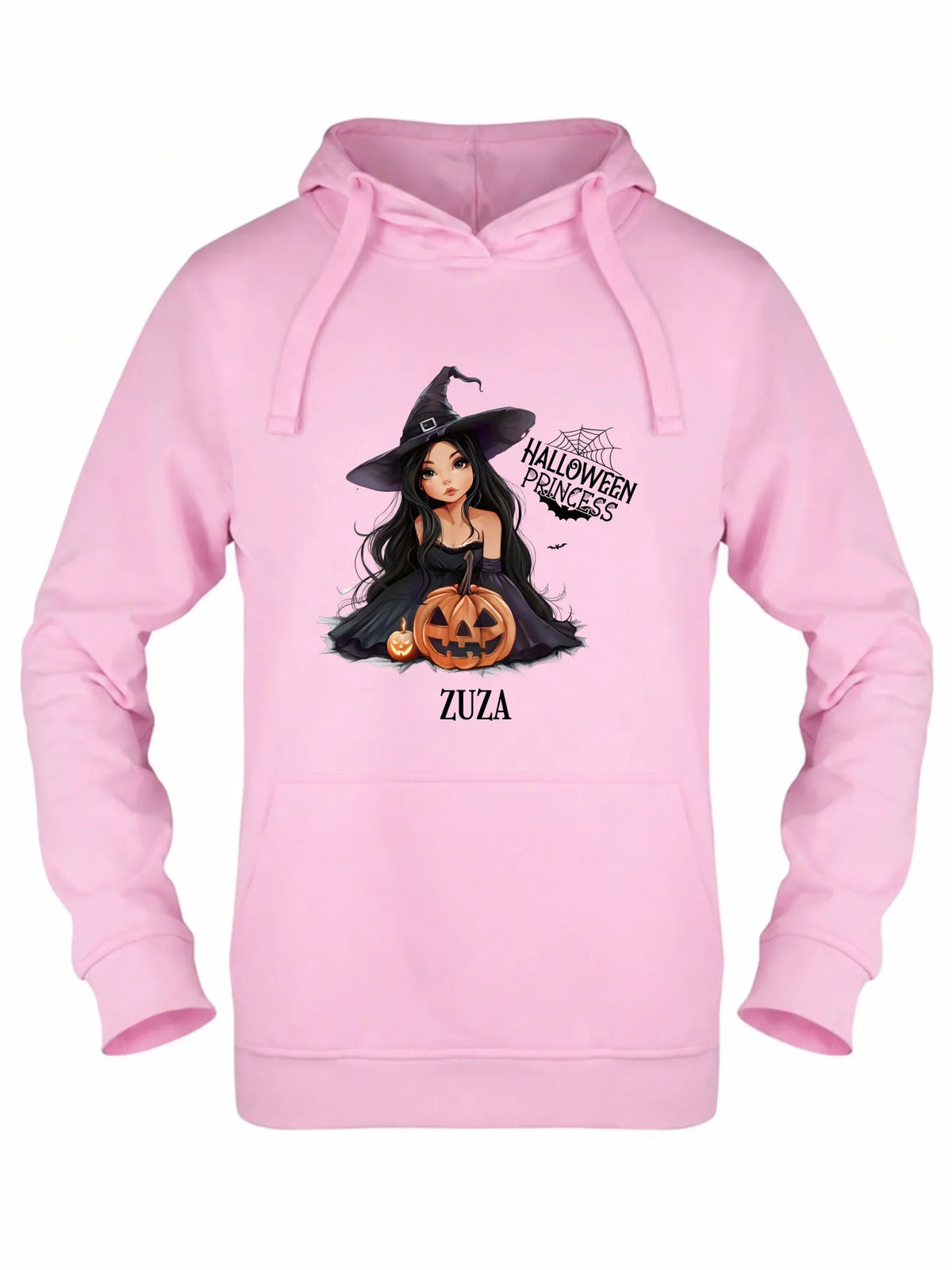 Bluza damska z kapturem halloweenowa - Czarownica z dynią - personalizowana HL10