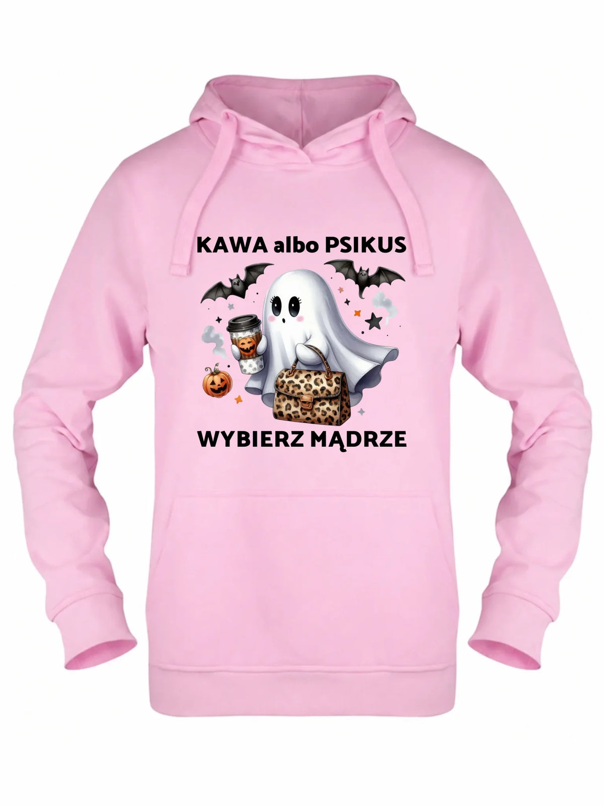 Bluza damska z kapturem halloweenowa - Duch - Kawa albo psikus HL07