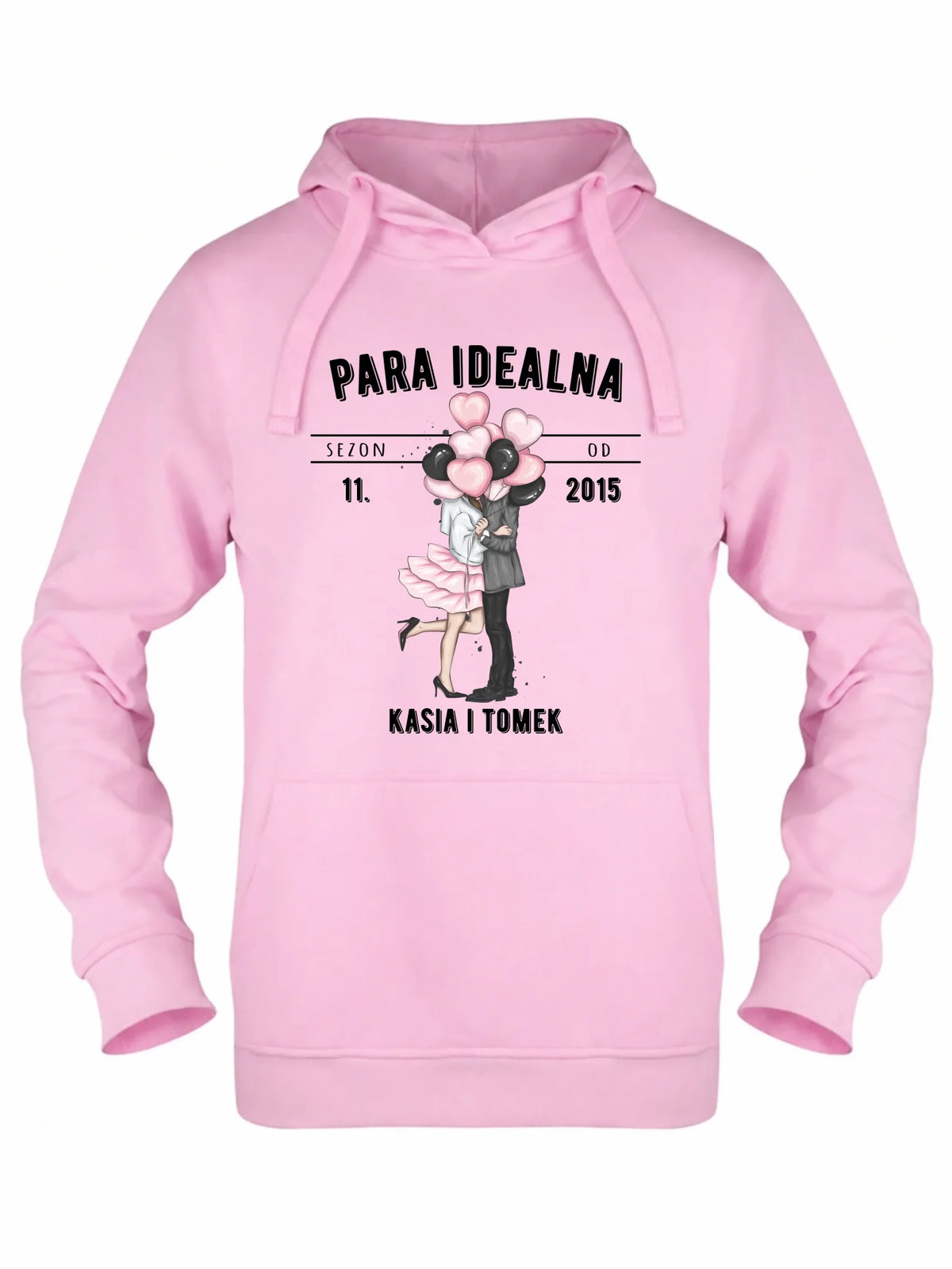 Bluza damska z kapturem dla par na rocznicę - Para idealna - personalizowana W11